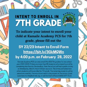 KAPCS Middle School Enrollment is Open